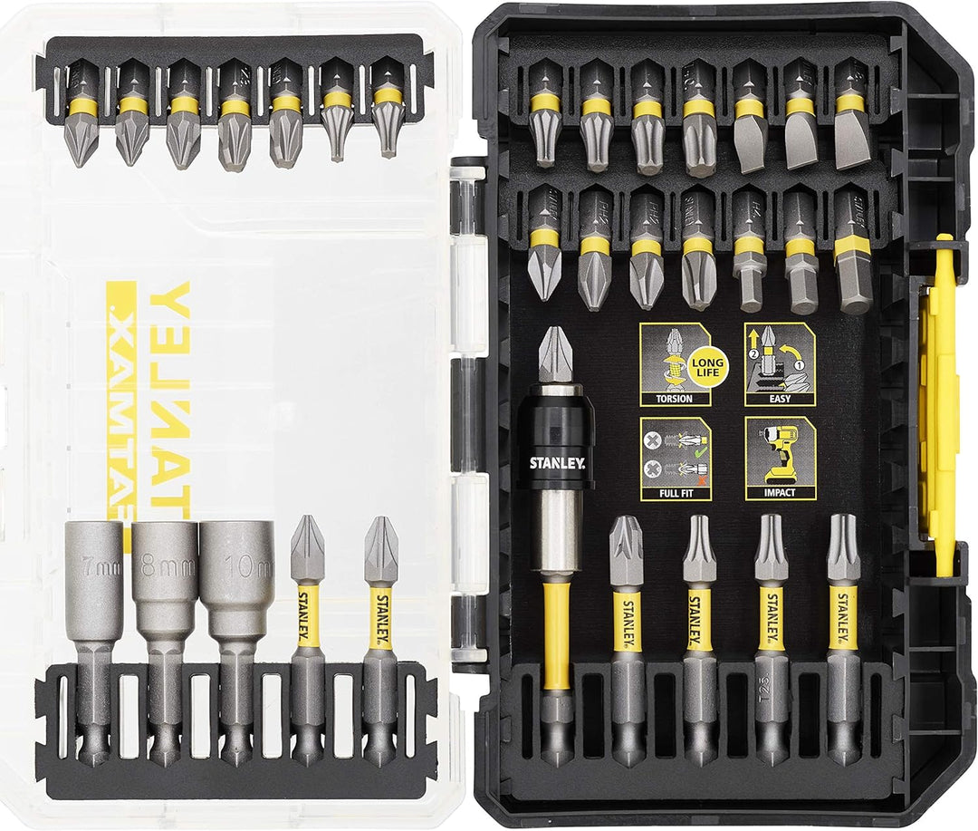 Stanley FatMax 32-tlg. Torsion Schrauberbit-Set STA88557 (umfangreiches Set mit allen gängigen Bitty