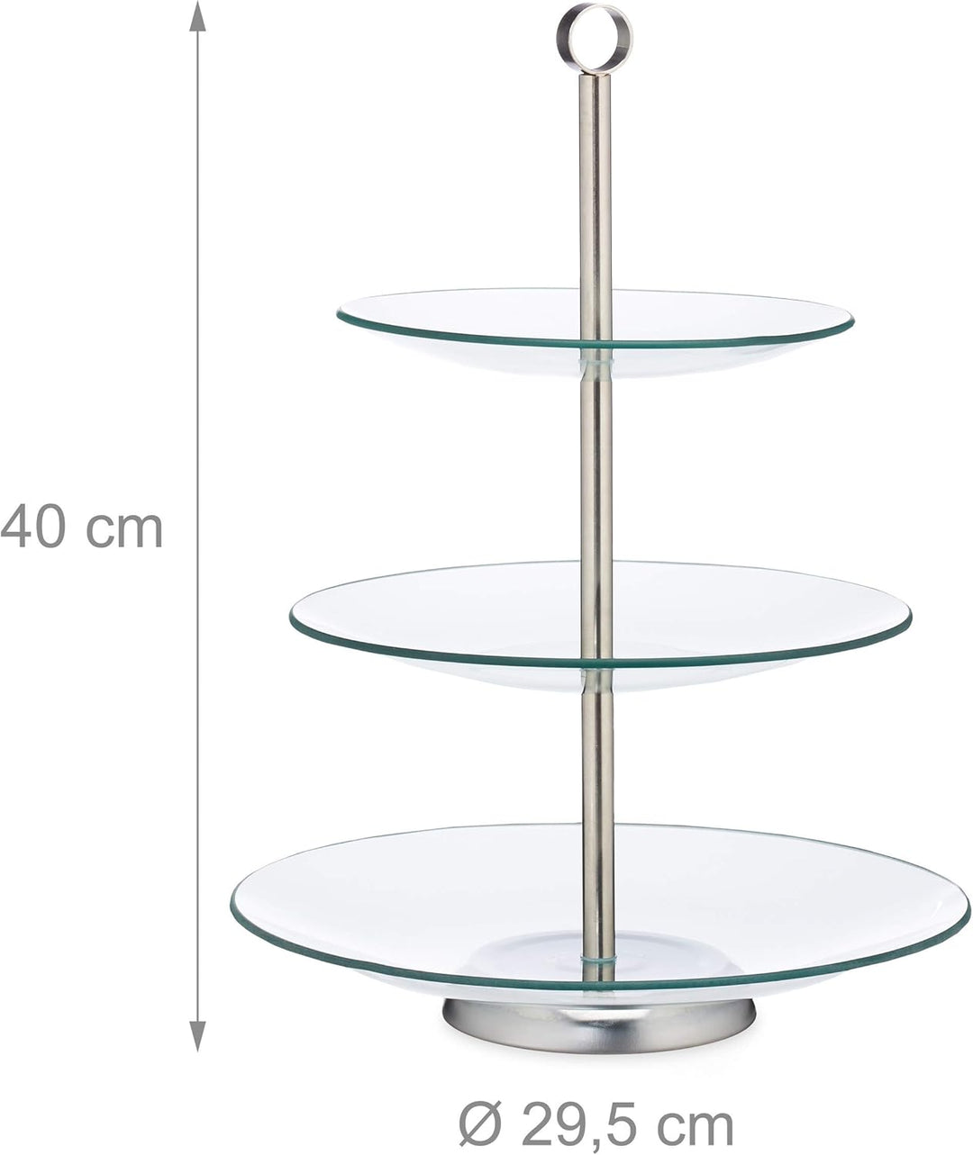 Relaxdays 2 x Etagere, 3 Etagen, rund, Cupcake, Keks, Obst, Muffin, Servierständer Hochzeit, Glas, E