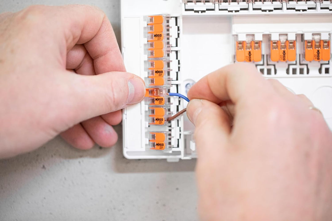 WAGO Verbindungsdose für Mantelleitungen Heizkreisverteiler Abzweig Serie 221 max. 4mm²-Klemmen ohne