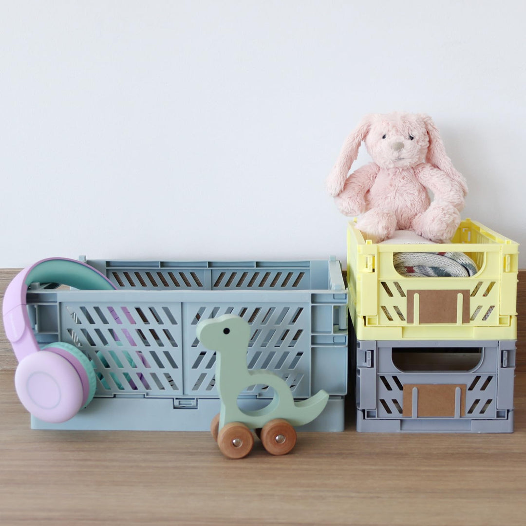Kindsgut Klappkisten-Set, faltbare Aufbewahrungs-Box aus Kunststoff, mehr Ordnung in dezenten Farben