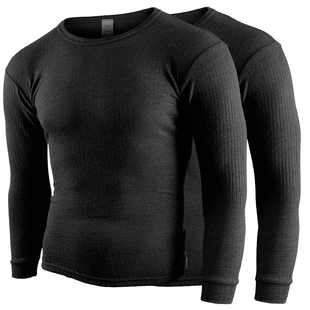 Black Snake® Thermounterhemd Thermounterwäsche Sport Unterhemden Herren 2 Stück Langarm L Anthrazit,