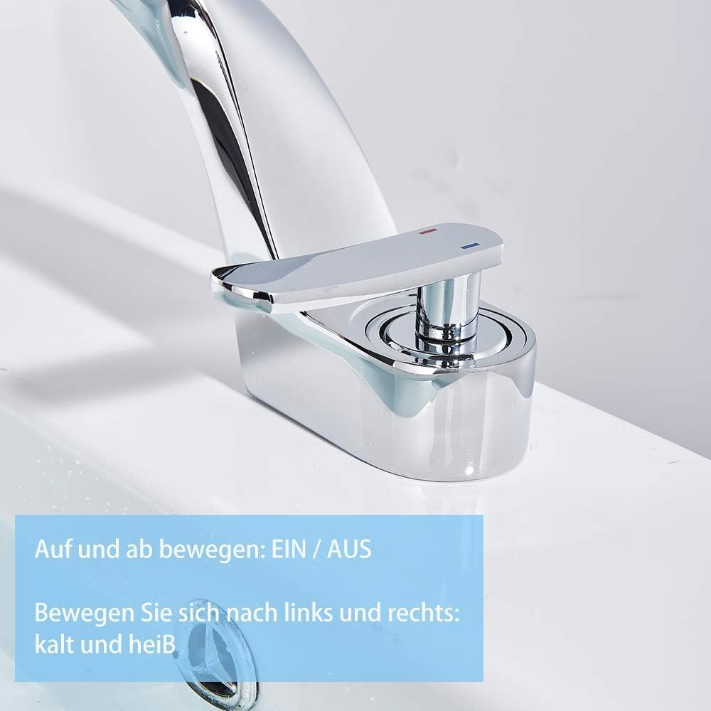 Onyzpily Wasserhahn Bad Chrom Waschtischarmatur Armatur Mischbatterie Einhebelmischer Badarmatur Hoc