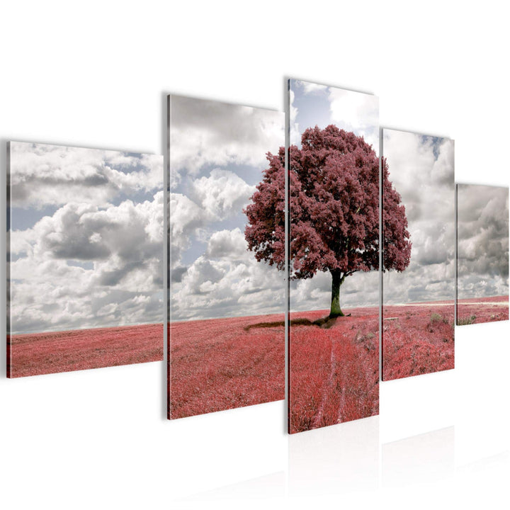 Runa Art Wandbilder Landschaft Baum 5 Teilig Bild auf Vlies Leinwand Deko Schlafzimmer Wohnzimmer Bl