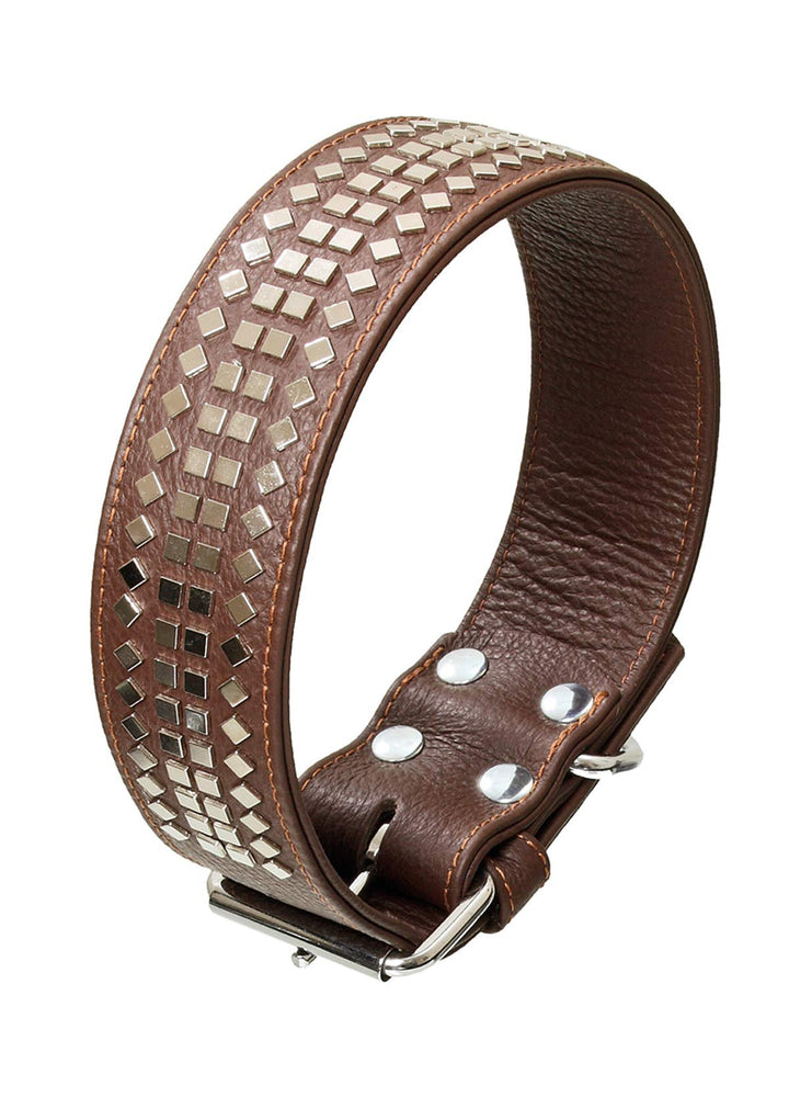Karlie Halsband Vintage Viereckniete L: 60 cm B: 50 mm braun braun L: 60 cm B: 50 mm H: 8 mm, braun
