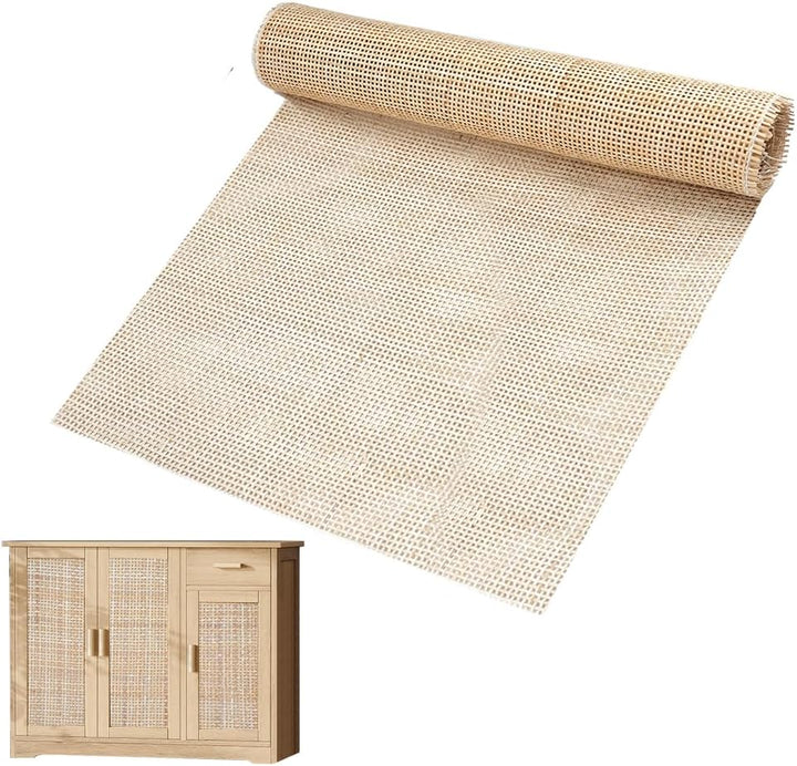Kleemeiero Rattan-Gurtband 45 x 152cm Cane Webbing Roll Natürliche Geweberolle Gewebtes Offenes Gefl
