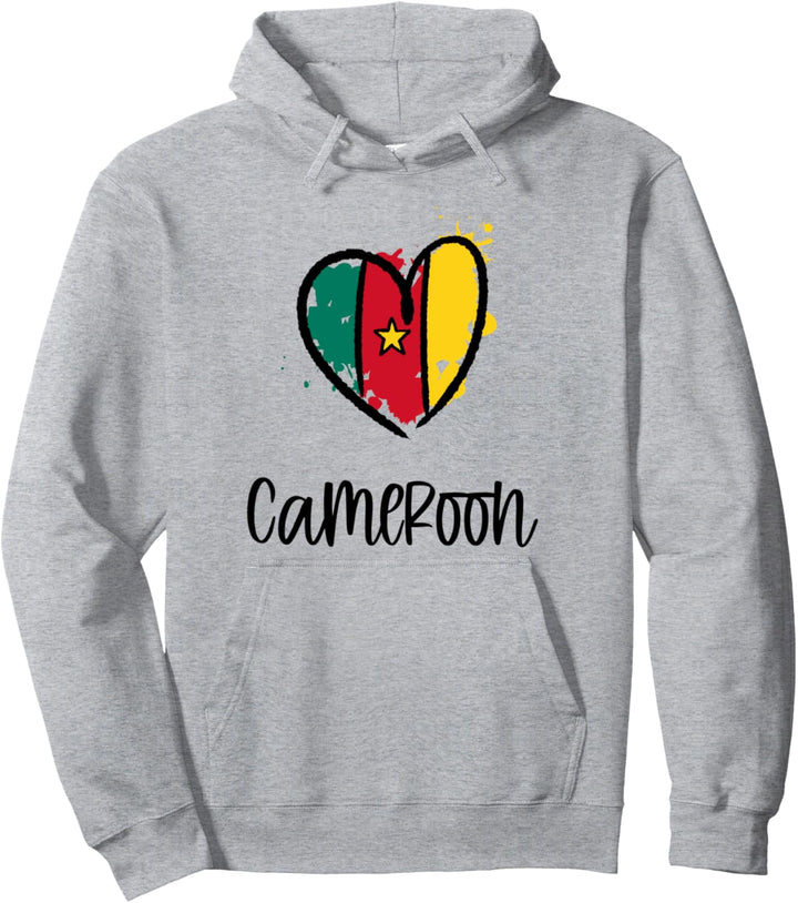 Cameroon Heart Art Flag Cool Africa English Cameroonian Gift Pullover Hoodie