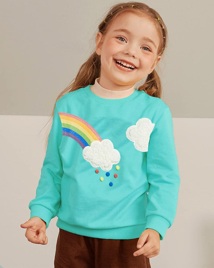 Mädchen Pullover für Kinder Langarmshirt Baumwolle Sweatshirt Winter Kleidung Langarm Tops 1-7 Jahre