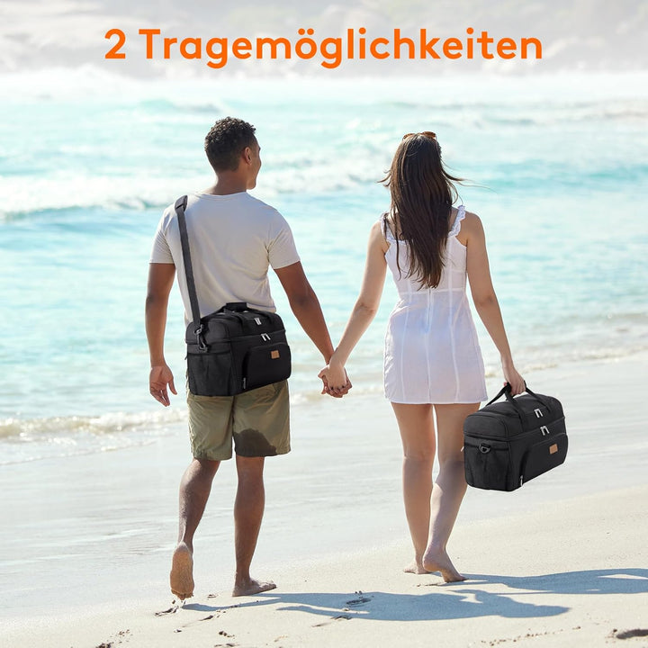 Lifewit Kühltasche Gross Einkaufstasche Faltbar Cooler Bag Sportliche Kühlbox Isoliertasche Double D
