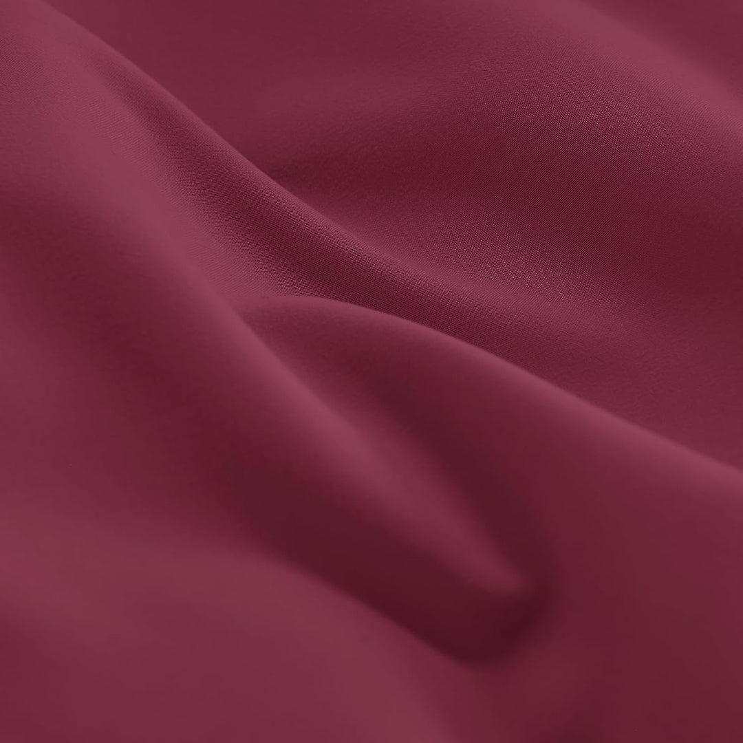 WAVVE Bettwäsche 220x240 3 teilig Weinrot Rot - Bettbezug 220 x 240 Set mit Kissenbezüge 65x65 cm, B