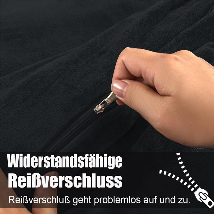 Soifox Winter Flanell Bettwäsche 200x220 - Schwarz Flauschige und Warme Cashmere Touch Bettbezug + K