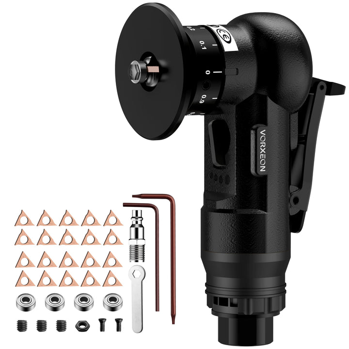 Pneumatische Anfasmaschine Schwarz, Air Chamfer Tool mit 4-Stufen-Drehzahlregelung, Doppel-Schneidko