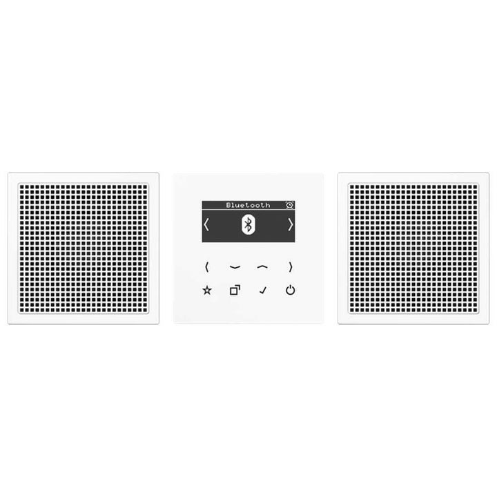 Jung Smart Radio DAB+ DABLS2BTWW Bluetooth-Set Stereo Radio 4011377172722 Weiss mit 2 Lautsprechern,