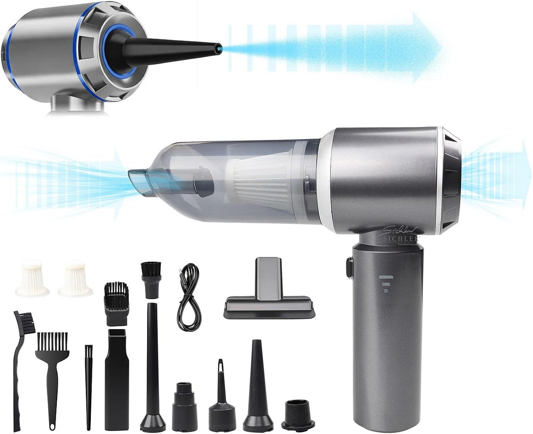 Sichler Haushaltsgeräte Akkusauger: 3in1-Akku-Handstaubsauger & Gebläse, 25 kPa, 3 Stufen, Brushless