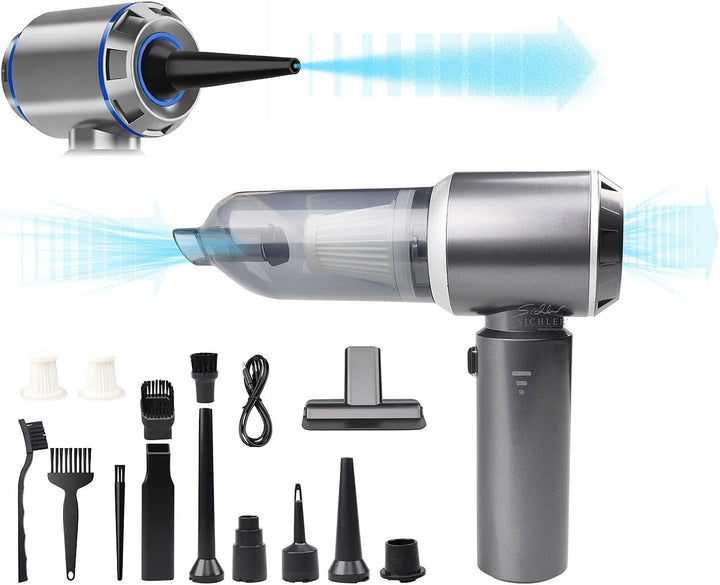 Sichler Haushaltsgeräte Akkusauger: 3in1-Akku-Handstaubsauger & Gebläse, 25 kPa, 3 Stufen, Brushless