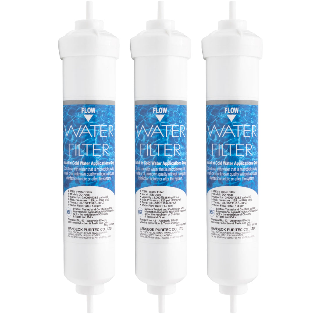 3 Stück Daewoo Ersatz Wasserfilter DD-7098 für FRN, FRS
