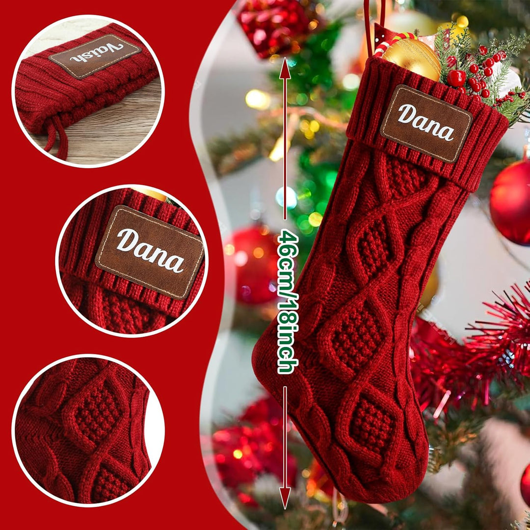 NIBESSER Weihnachtsstrumpf Personalisiert 2er Set Nikolausstrumpf mit Benutzerdefinierte Namen 18” G