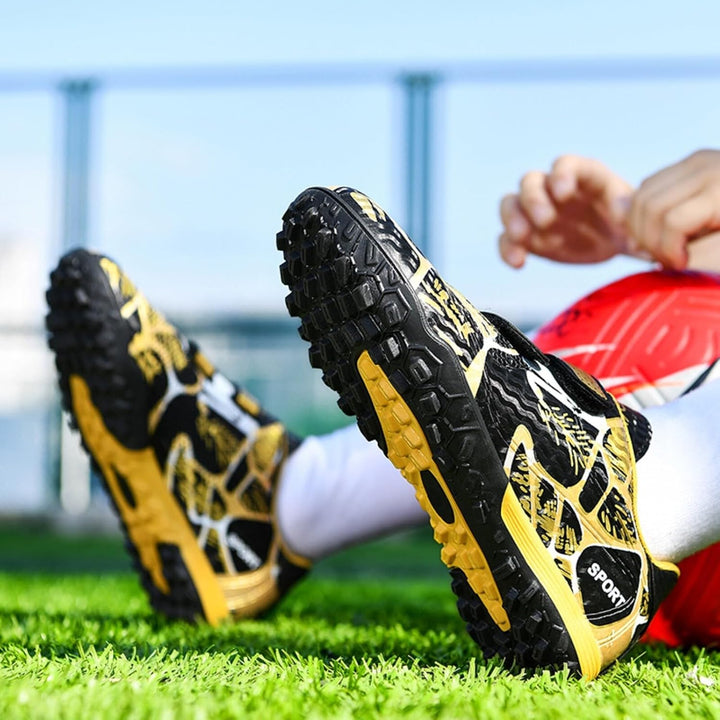 Fussballschuhe mit Stollen für Jungen Mädchen Athletics Football Schuhe Laceless Leichtathletik Trai