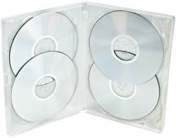 Amaray Multi DVD-Hülle für 4 DVDs, transparent, 5 Stück