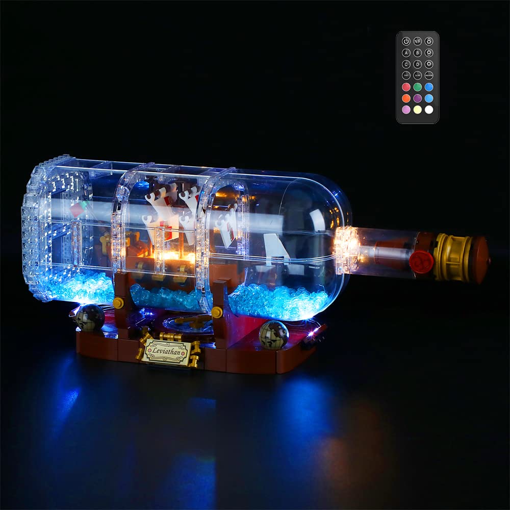 GEAMENT LED Licht-Set (Fernbedienung) Kompatibel mit Lego Schiff in der Flasche - Beleuchtungsset fü