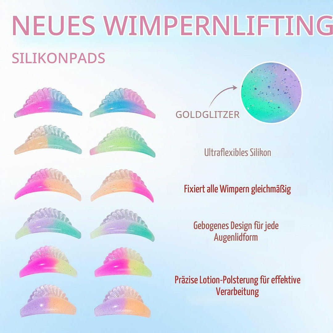 Wimpernlifting Set mit Farbe Schwarz, Wimpern Lifting Set&amp; Brow Lifting Set, 2-in-1 Wimpernlifting S