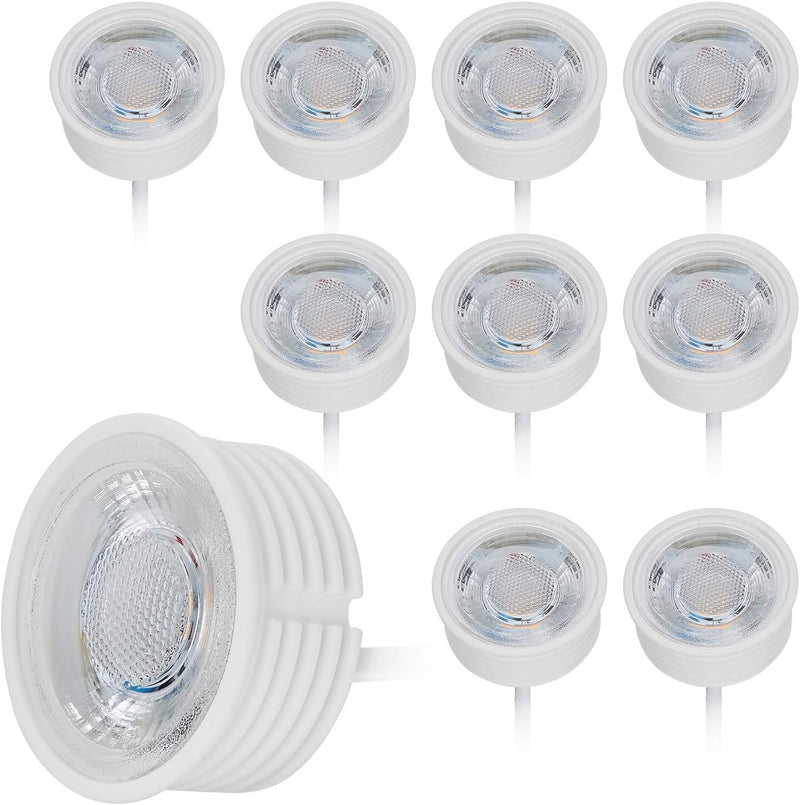 HCFEI 10x LED Modul flach GU10 Ersatz 230V 3 Watt Warmweiss 3000K Dimmbar Einbaustrahler Einbau-Spot