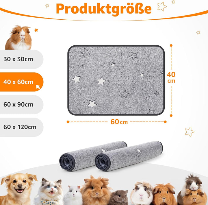 PICK FOR LIFE 40x60cm wasserdichte &amp; Schnell Saugfähige PIPI Pads für Meerschweinchen und Kaninchen