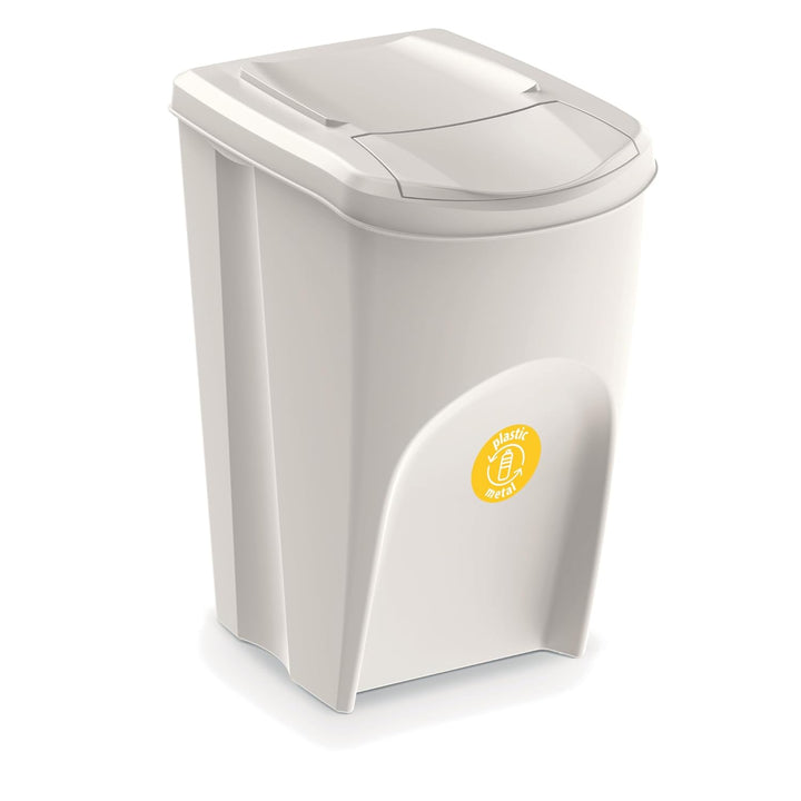botle Mülleimer- 4er Set 120 L Mülltrennungssystem - Set aus 2x35 L + 2x25 L Abfalleimern in Weiss A