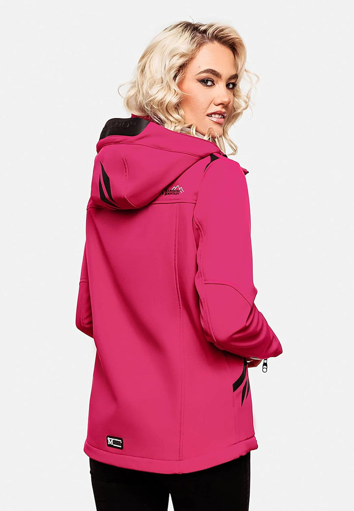 MARIKOO Damen Softshelljacke wasserdichte Funktionsjacke mit abnehmbarer Kapuze Mount-Cho-Oyu S Fuch