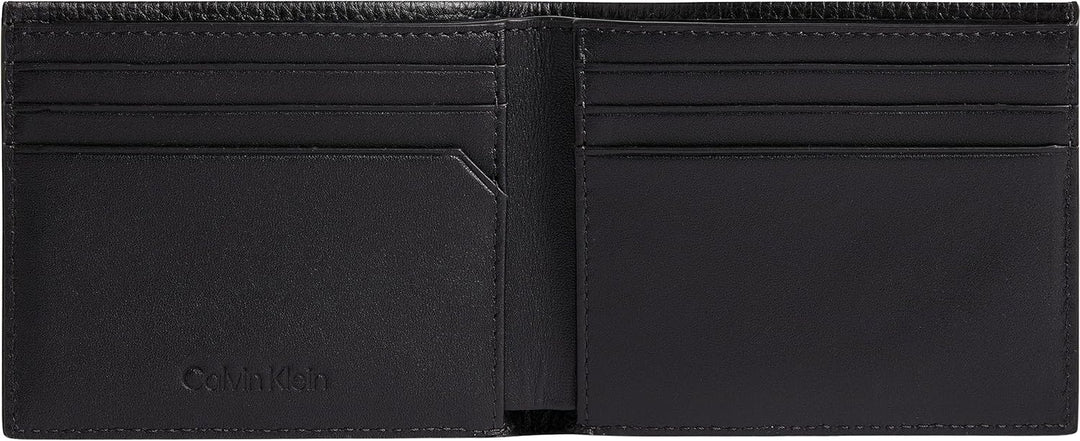 Calvin Klein Herren Portemonnaie Minimalism Bifold Leder, Schwarz (Ck Black), Onesize