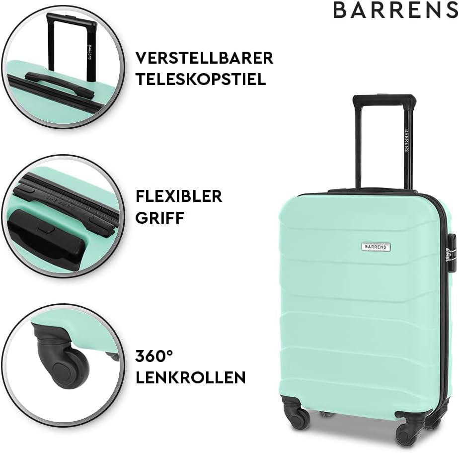 BARRENS Handgepäck Koffer 55x40x20 cm Reisekoffer Trolleys Hartschalenkoffer Cabin Size Suitcase Car