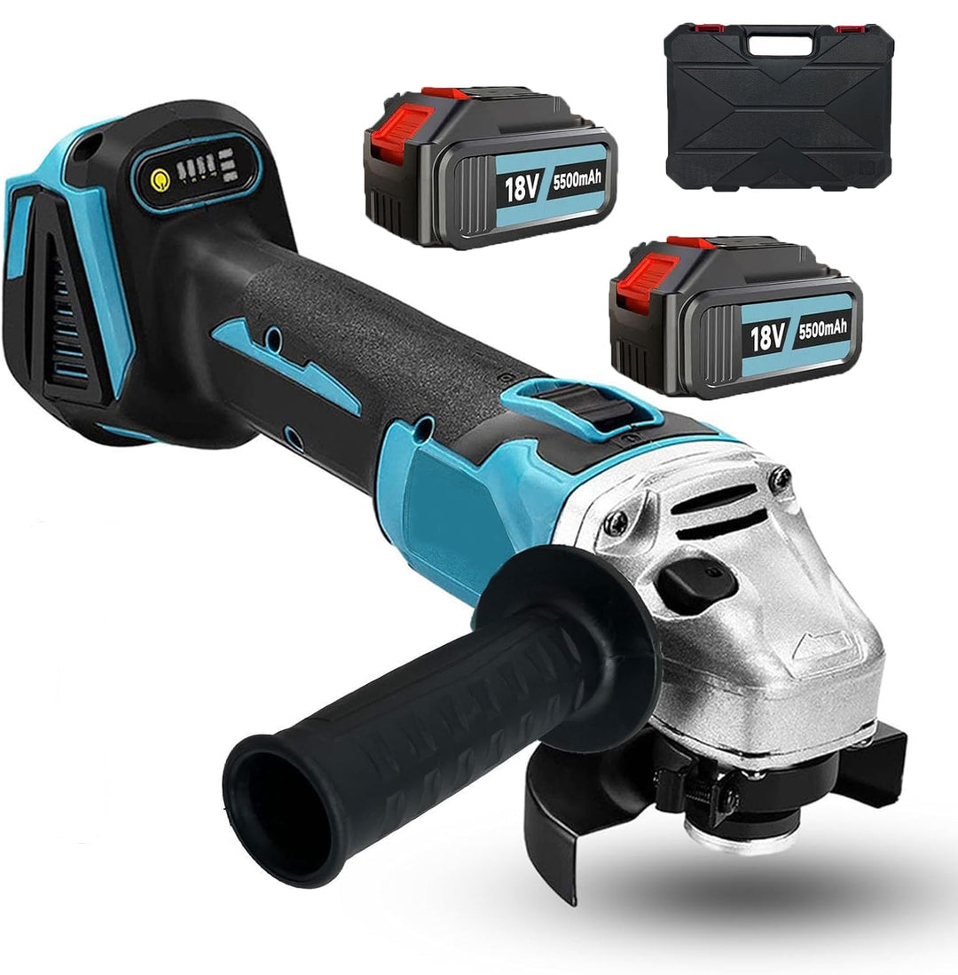 Akku Winkelschleifer, Kompatibel mit Makita DGA511Z, Bürstenlos Trennschleifer Scheibe 125mm, mit 2x