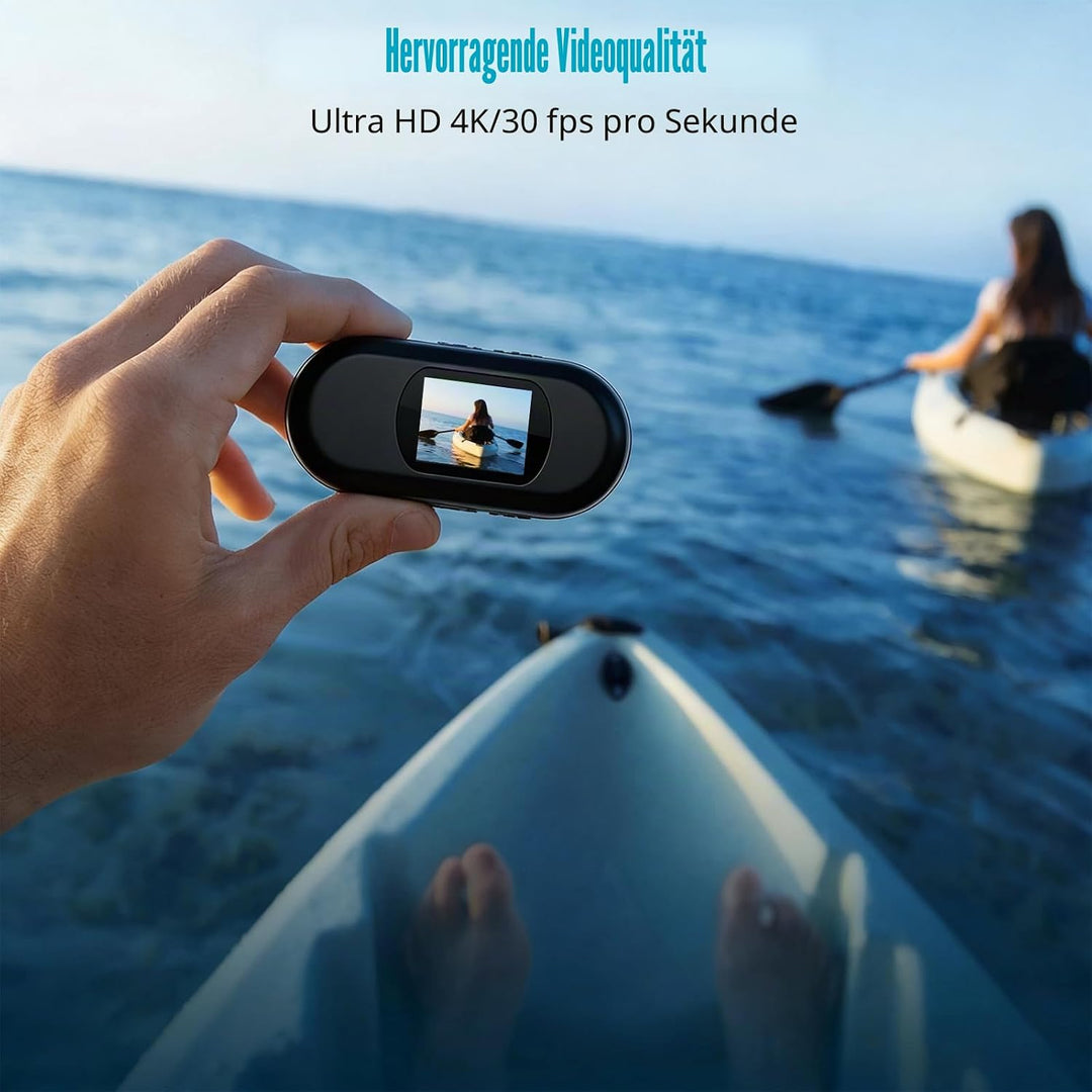 OBEST Mini Action 4K Unterwasserkamera, Mini wasserdichte WiFi Cam, Helmkamera für Fahrrad und Motor