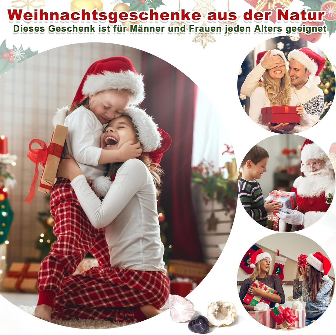 Adventskalender 2023 für Kinder Kristalle,Natürlichen Edelsteine der Beste Geschenk für Mädchen,24 T