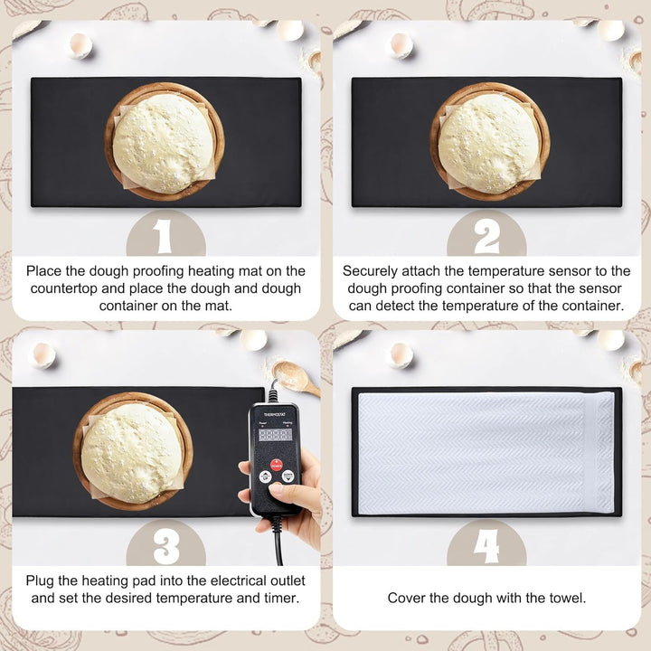 Brot Heizmatte Brotwarmmatte Gärmatte, Joghurtbacken Sauerteig Wärmer Brot Teig Wärmematte, Einstell
