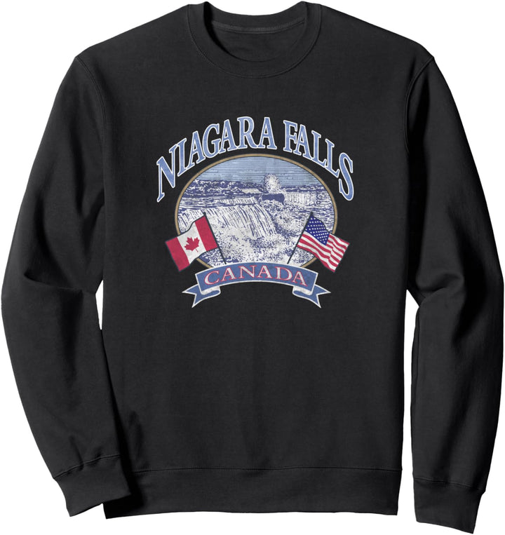 Americana Niagara Falls Scene Canada America Flags Sweatshirt