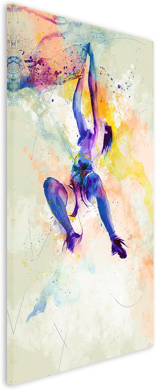 Klettern I 90x60cm Wandbild SPORTBILD Aquarell Art tolle Farben von Paul Sinus