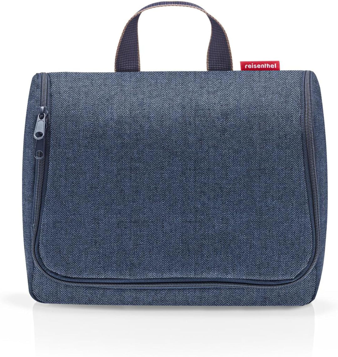 Toiletbag XL Ferringbone Dunkelblau, Dunkelblau, ESTÁNDAR, Casual Herringbone Dark Blue, Herringbone
