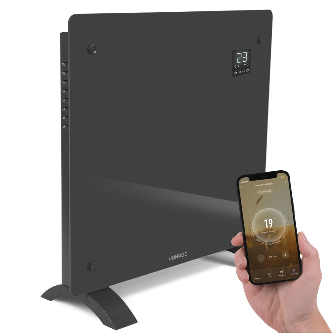 VONROC Elektroheizung, Konvektor-Heizung - Energiesparende elektrische Heizung bis 12m2 - Wand-/Bode