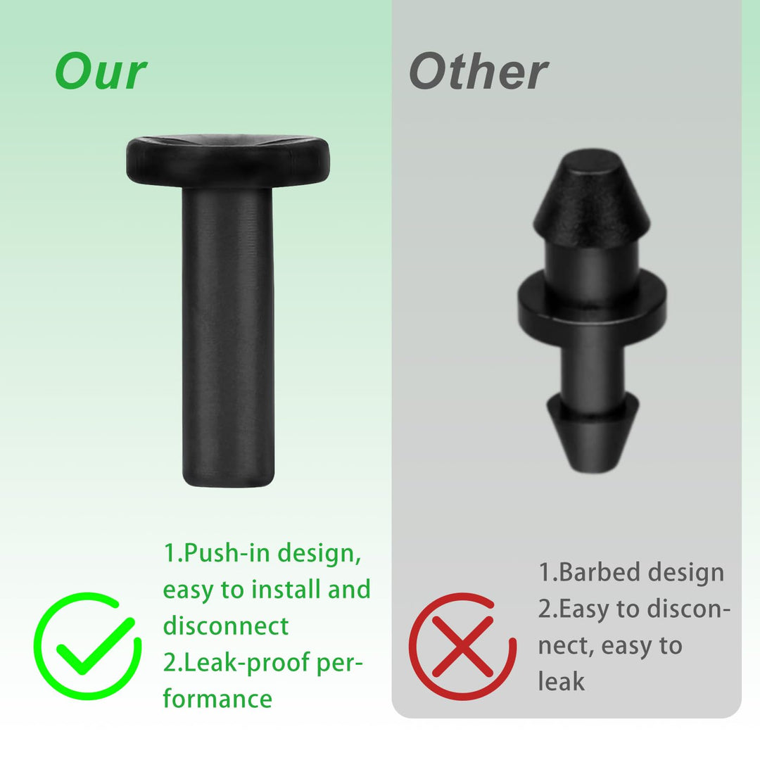 BOXOB 30pcs 1/4" Tropfbewässerung Endstopfen Fittings, Schnellkupplung Steckverbinder Endkappe für 1