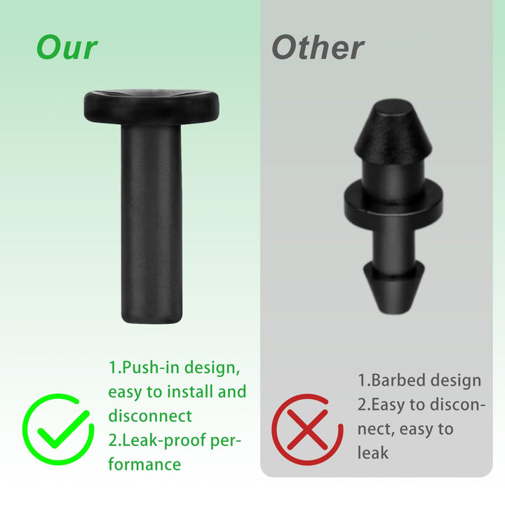 BOXOB 30pcs 1/4" Tropfbewässerung Endstopfen Fittings, Schnellkupplung Steckverbinder Endkappe für 1