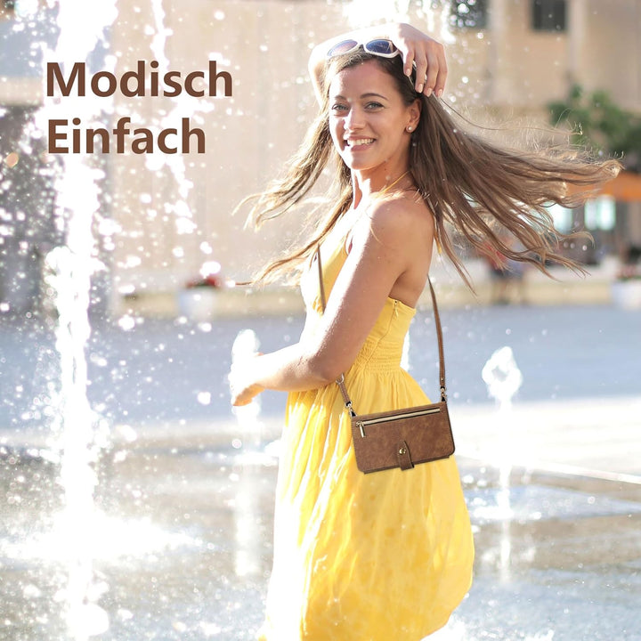 ZCDAYE iPhone 16 Pro Max Hülle mit Band, Leder iPhone 16 Pro Max Handykette Handyhülle Handytasche m