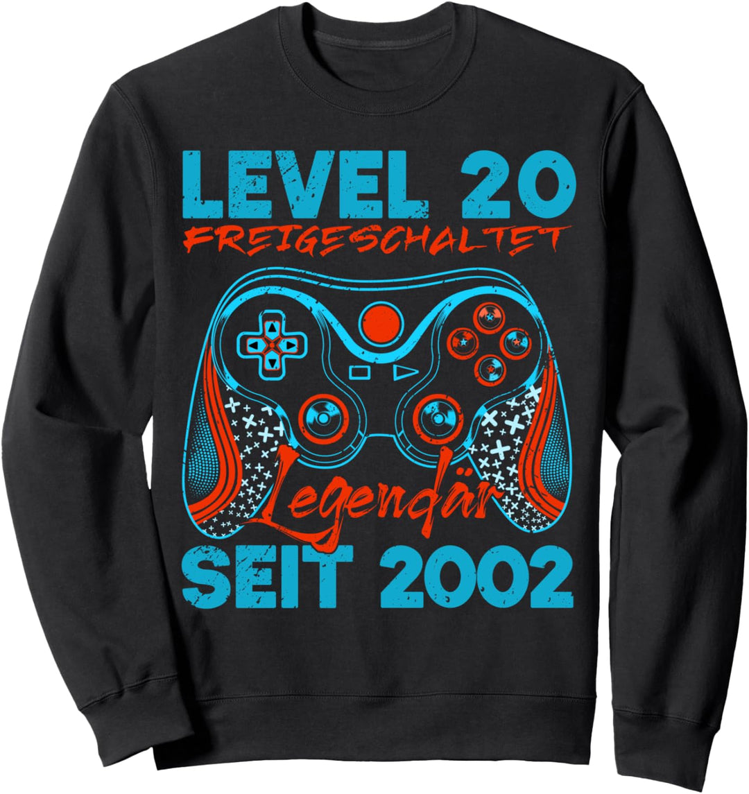 Level 20 Freigeschaltet 20 Jahre Mann | Frau 2002 Geburtstag Sweatshirt