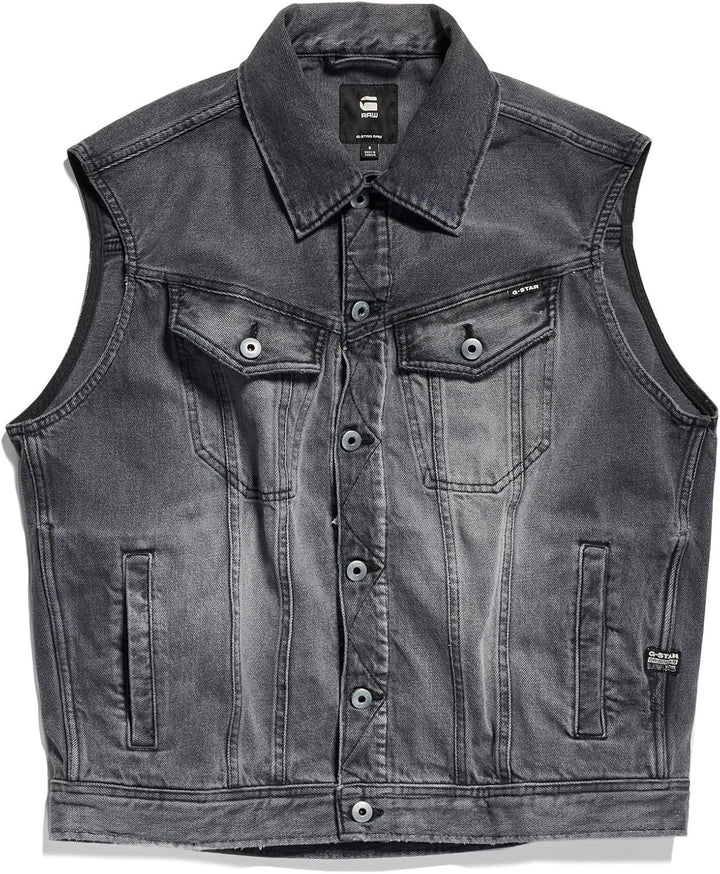 G-STAR Damen Oversized Denim Vest XXS Grau (Faded Blade D22581-D291-C778), XXS Grau (Faded Blade D22