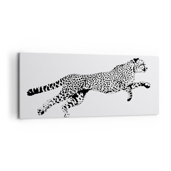 Wandbilder Dekoration Wohnzimmer Gepard Tier Dots Panorama Bilder auf Leinwand 120x50cm Leinwandbild