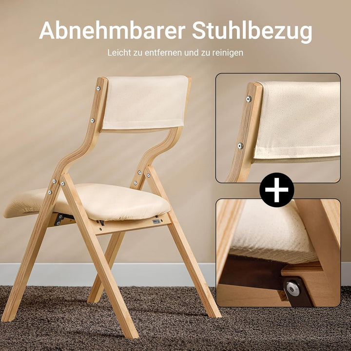 SoBuy FST40-W Klappstuhl Küchenstuhl mit gepolsterter Sitzfläche und Lehne weiss, Weiss