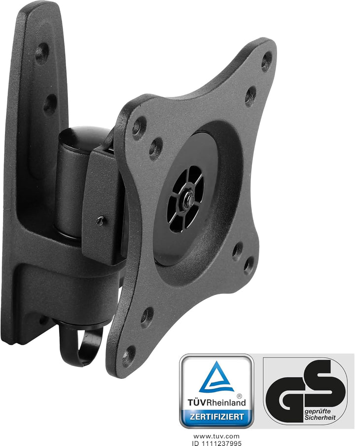 InLine Wandhalterung für Monitore bis 27 Zoll, schwenkbar, neigbar, VESA 75x75/100x100, Kabelmanagem