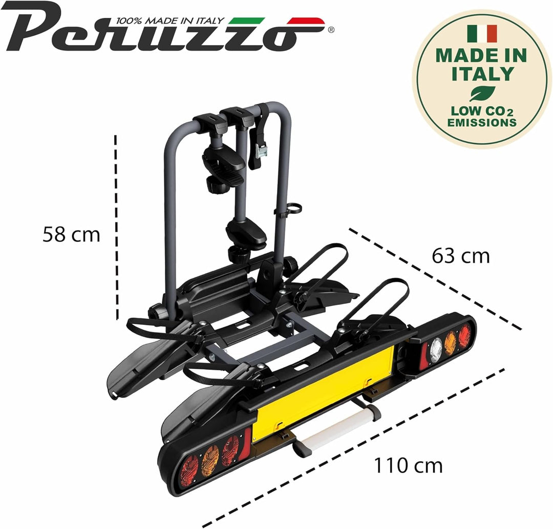 Peruzzo Pure Instinct 2 708W: Universeller Heckträger für 2 e-Bikes - Ideale Lösung mit Anhängerkupp