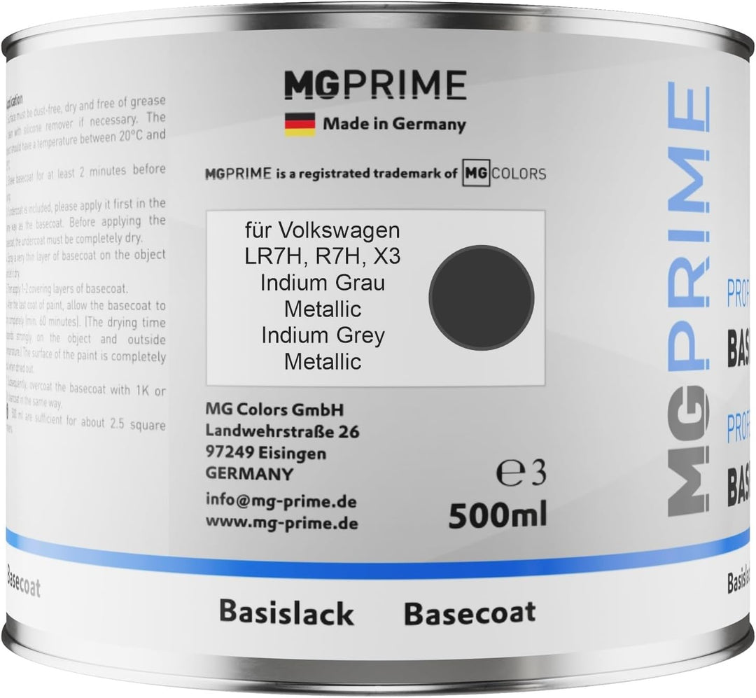 Autolack Dose spritzfertig für Volkswagen VW LR7H / X3 Indium Grau Metallic/Indium Grey Metallic Bas