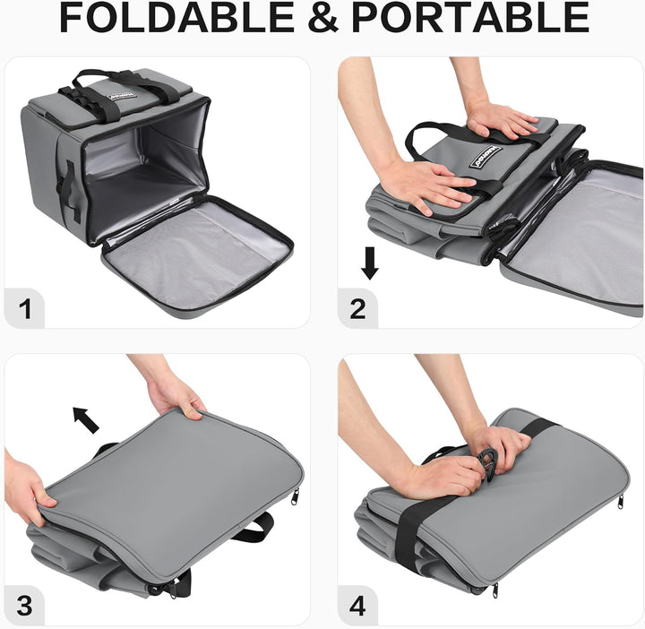 Hulongo Kühltasche Gross Lunchtasche Faltbar Thermotasche Wasserdicht Picknicktasche Isoliertasche C