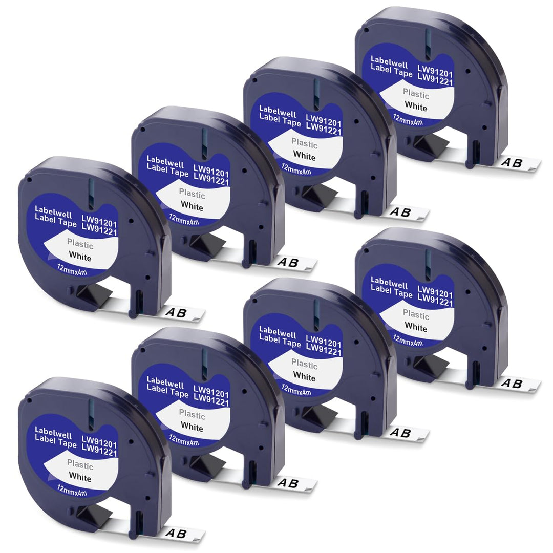 Labelwell 8x Kompatibel für Dynmo 80 XR LT-100H LT-100T QX50 XM 2000 200B Beschriftungsgerät für 912